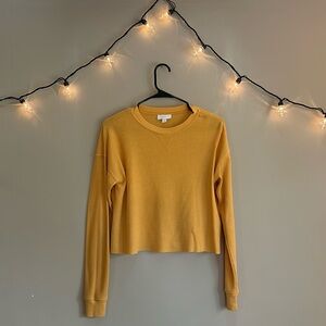 Colsie Crop Mustard Long Sleeve
